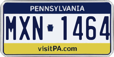 PA license plate MXN1464