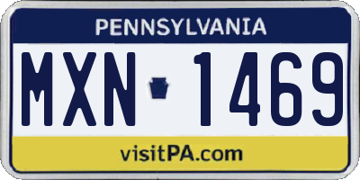 PA license plate MXN1469