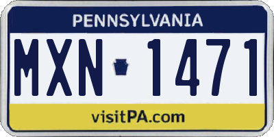PA license plate MXN1471