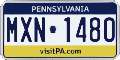 PA license plate MXN1480