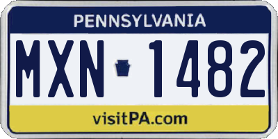 PA license plate MXN1482