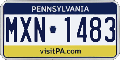 PA license plate MXN1483