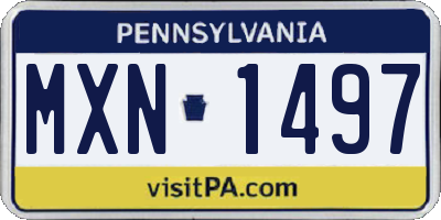PA license plate MXN1497
