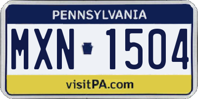 PA license plate MXN1504