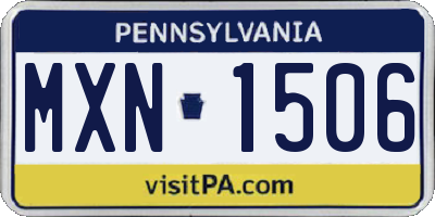PA license plate MXN1506