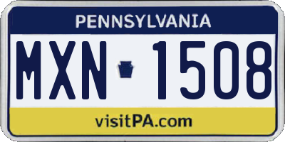 PA license plate MXN1508