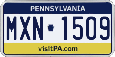 PA license plate MXN1509