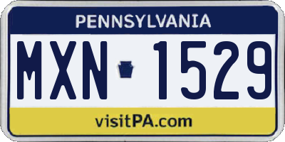 PA license plate MXN1529