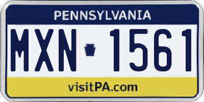 PA license plate MXN1561
