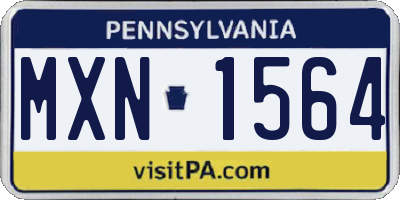 PA license plate MXN1564