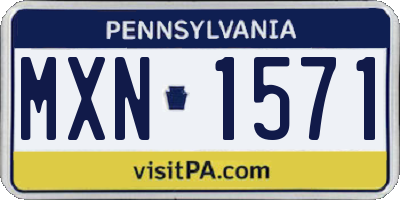 PA license plate MXN1571