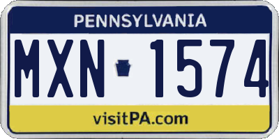 PA license plate MXN1574