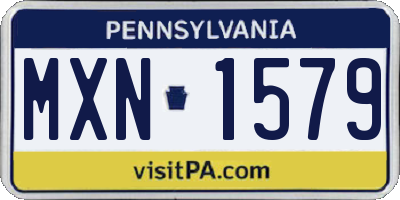 PA license plate MXN1579