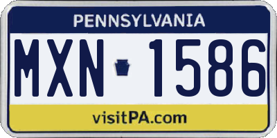 PA license plate MXN1586