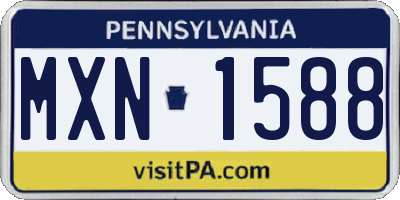 PA license plate MXN1588