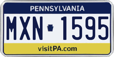 PA license plate MXN1595