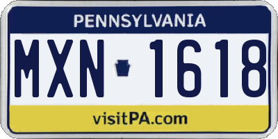 PA license plate MXN1618