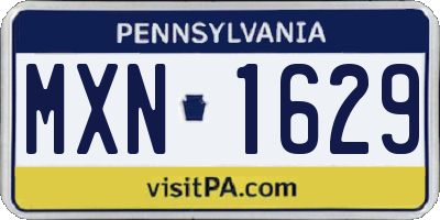 PA license plate MXN1629