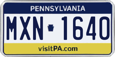 PA license plate MXN1640