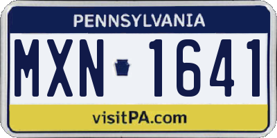 PA license plate MXN1641