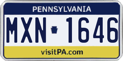 PA license plate MXN1646