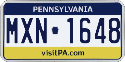 PA license plate MXN1648