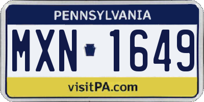 PA license plate MXN1649