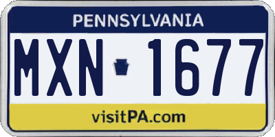 PA license plate MXN1677