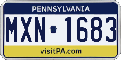 PA license plate MXN1683