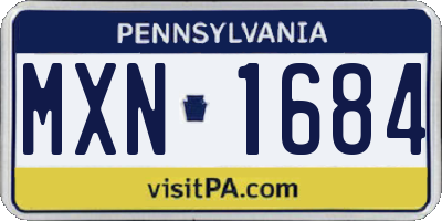 PA license plate MXN1684