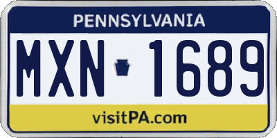 PA license plate MXN1689