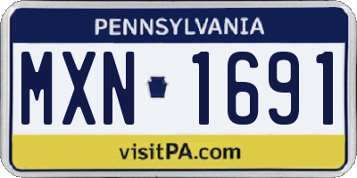 PA license plate MXN1691