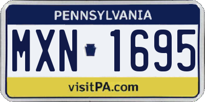 PA license plate MXN1695