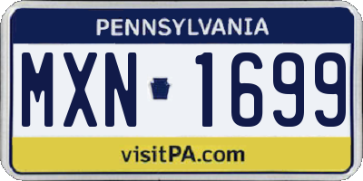 PA license plate MXN1699
