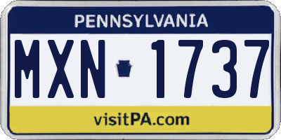 PA license plate MXN1737