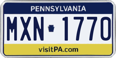 PA license plate MXN1770
