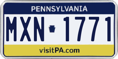 PA license plate MXN1771