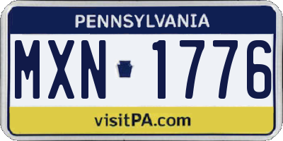 PA license plate MXN1776