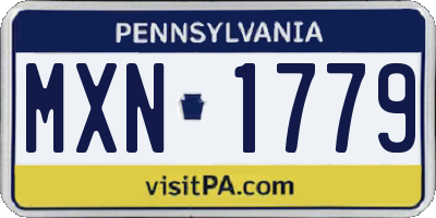 PA license plate MXN1779