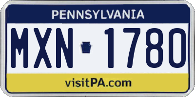 PA license plate MXN1780