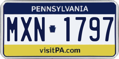 PA license plate MXN1797
