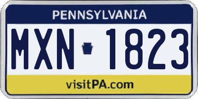PA license plate MXN1823