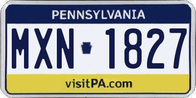PA license plate MXN1827