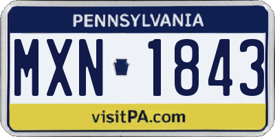 PA license plate MXN1843