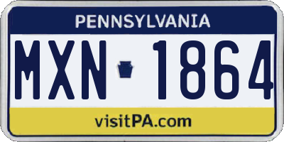 PA license plate MXN1864