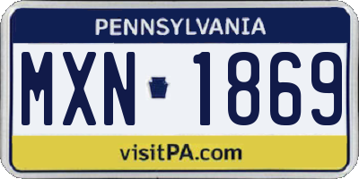 PA license plate MXN1869