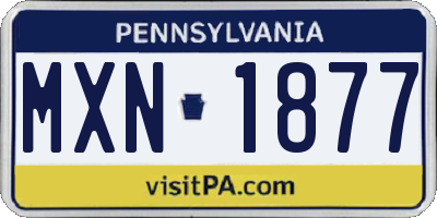 PA license plate MXN1877
