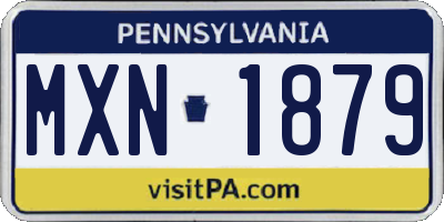 PA license plate MXN1879