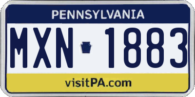PA license plate MXN1883