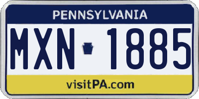 PA license plate MXN1885